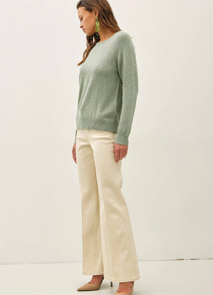 [NEW SHADE]RAGLAN SLEEVE SLUB PULLOVER SWEATER: OFF WHITE / S
