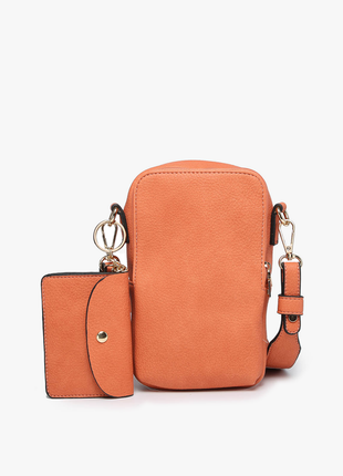 Parker 3 Compartment Crossbody w/ Pouch |  CAMEL Brown