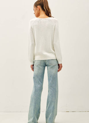 [NEW SHADE]RAGLAN SLEEVE SLUB PULLOVER SWEATER: BRICK RED / M