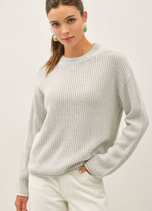 [NEW COLOR]CHUNKY ACID WASH  KNIT SWEATER: Pink / M
