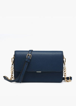Minimalist Handbag Lauryn, Flapover Crossbody Bag – Chain Strap | Light Sage