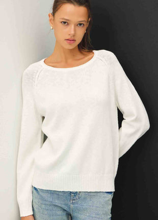 [NEW SHADE]RAGLAN SLEEVE SLUB PULLOVER SWEATER: BRICK RED / S