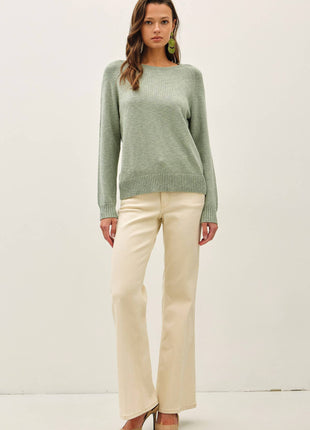 [NEW SHADE]RAGLAN SLEEVE SLUB PULLOVER SWEATER: OFF WHITE / L