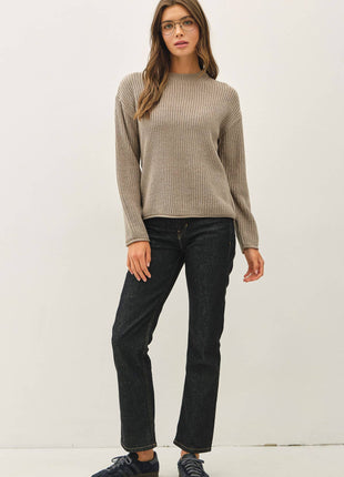 [NEW COLOR]CHUNKY ACID WASH  KNIT SWEATER: Pink / S