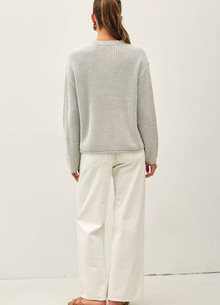 [NEW COLOR]CHUNKY ACID WASH  KNIT SWEATER: Pink / S