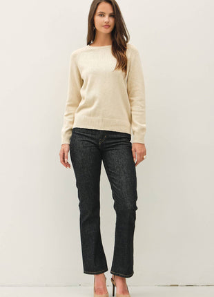 [NEW SHADE]RAGLAN SLEEVE SLUB PULLOVER SWEATER: BRICK RED / M