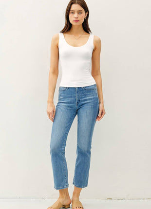 NEW SHADE[SOFT CORE] BASIC SCOOP NECK TANK: CHOCOLATE MILK / S