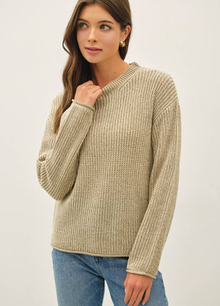 [NEW COLOR]CHUNKY ACID WASH  KNIT SWEATER: Pink / M