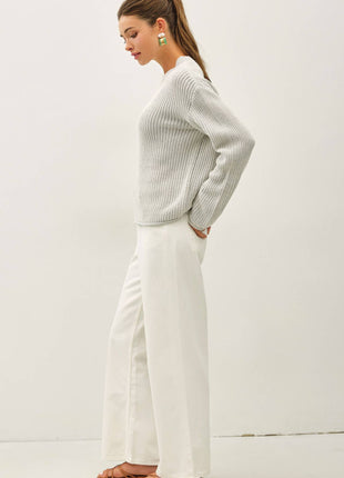 [NEW COLOR]CHUNKY ACID WASH  KNIT SWEATER: Pink / S