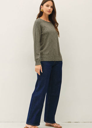 [NEW SHADE]RAGLAN SLEEVE SLUB PULLOVER SWEATER: OFF WHITE / M