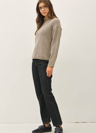 [NEW COLOR]CHUNKY ACID WASH  KNIT SWEATER: Pink / S