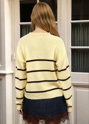 Butteryellow striped sweater pullover