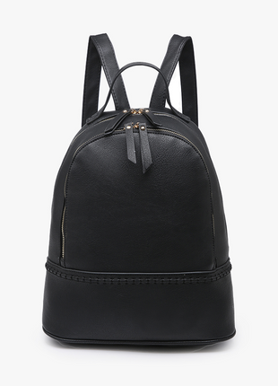 Black backpack on a white background