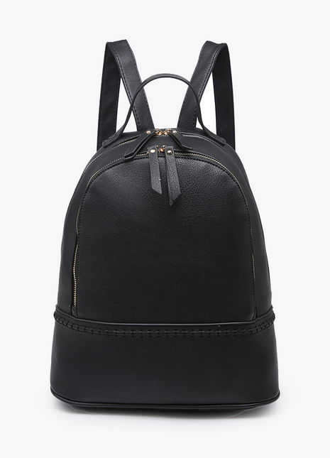 Black backpack on a white background