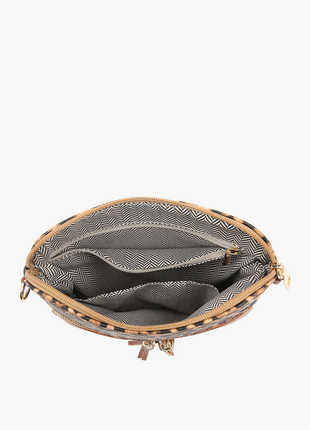 Round pouch with zipper on a white background