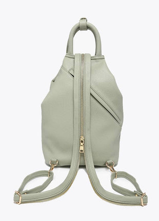 Light green backpack on a white background
