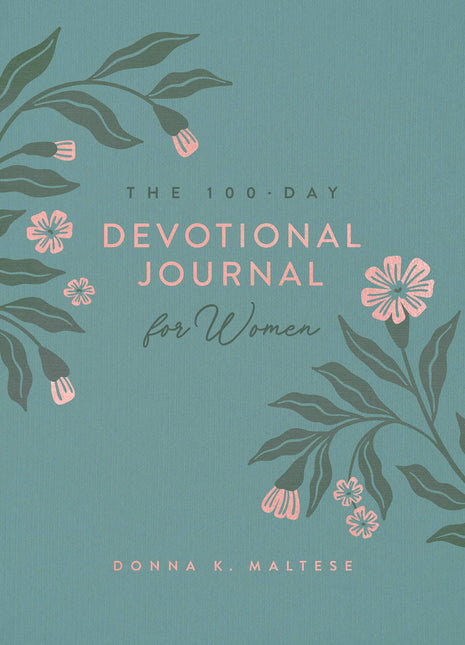 100-Day Devotional Journal for Women on a teal background with floral designs
