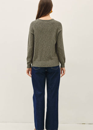 [NEW SHADE]RAGLAN SLEEVE SLUB PULLOVER SWEATER: BRICK RED / M