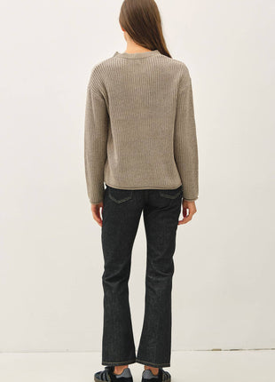 [NEW COLOR]CHUNKY ACID WASH  KNIT SWEATER: Pink / M