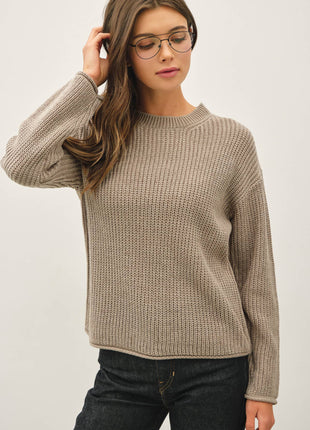 [NEW COLOR]CHUNKY ACID WASH  KNIT SWEATER: Pink / L