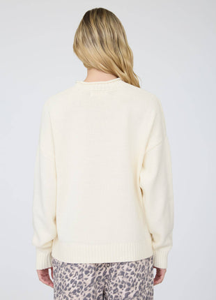 back of ivory sweatshirt with doggy design
