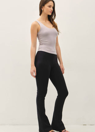NEW SHADE[SOFT CORE] BASIC SCOOP NECK TANK: CHOCOLATE MILK / L
