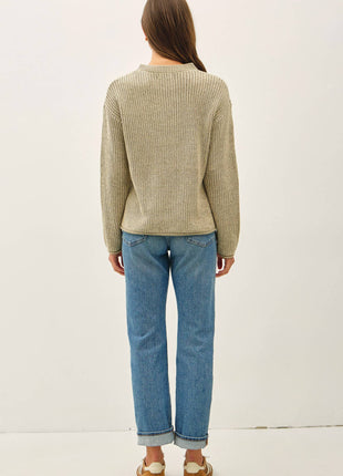 [NEW COLOR]CHUNKY ACID WASH  KNIT SWEATER: Pink / M