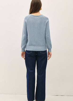 [NEW SHADE]RAGLAN SLEEVE SLUB PULLOVER SWEATER: OFF WHITE / S