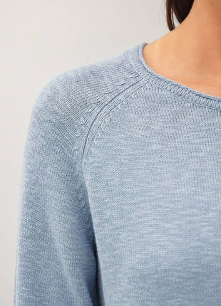 [NEW SHADE]RAGLAN SLEEVE SLUB PULLOVER SWEATER: BRICK RED / L