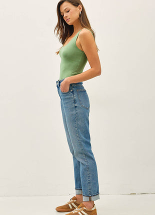 NEW SHADE[SOFT CORE] BASIC SCOOP NECK TANK: CHOCOLATE MILK / M