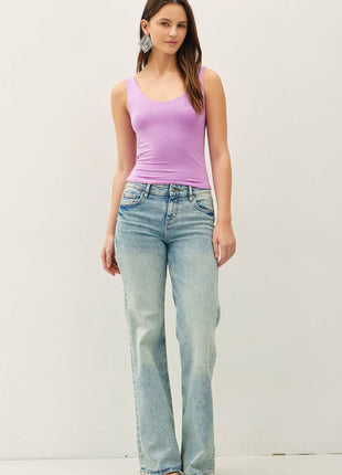 NEW SHADE[SOFT CORE] BASIC SCOOP NECK TANK: CHOCOLATE MILK / S